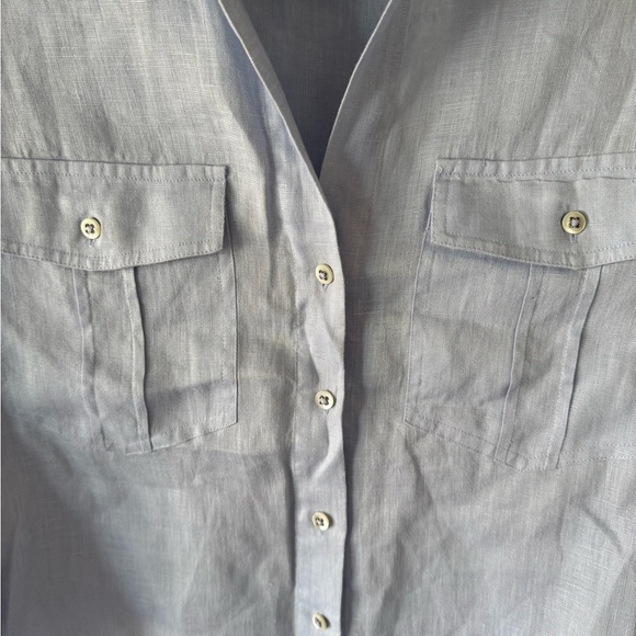 Margaret O'Leary Sky Blue Button-Up Blouse - Picture 3 of 5